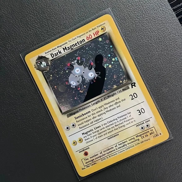 Pokemon | Other | Pokmon Base Set Holographic Dark Magneton Card | Poshmark